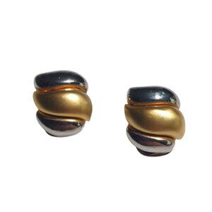 Gold Silver Tone Vintage Clip On Earrings Twist Women Fashion Costume Mom Gift
